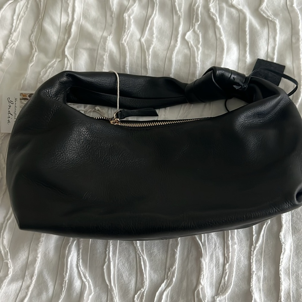 Made in India Black Soft Leather Bag
